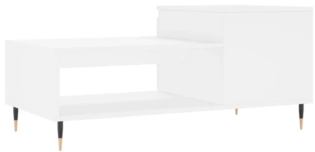 Tavolino da Salotto Bianco 100x50x45 cm in Legno Multistrato