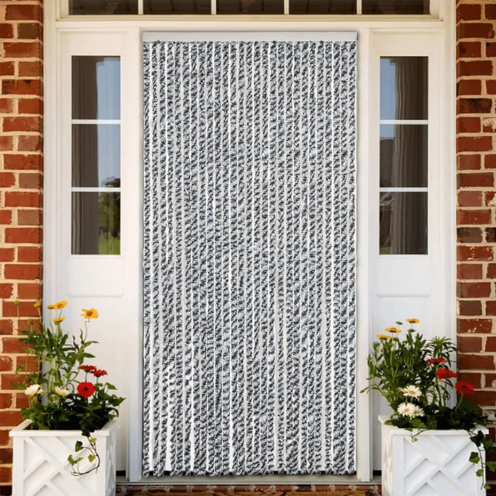 Tenda Antimosche Grigia Nera E Bianca 118x220 Cm İn Ciniglia /