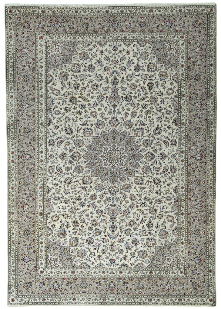 Kashan Tappeto 290 x 410 Beige (Iran) Annodato A Mano