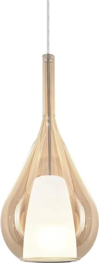 Ideal Lux - Lampadario sospeso a cavo KALIQUE 1xE27/42W/230V Ø 18 cm beige fumé