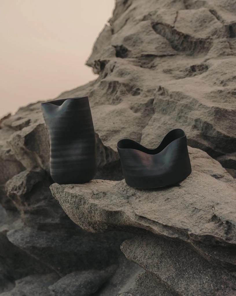 Kave Home - Vaso Sibel in ceramica nera 18 cm