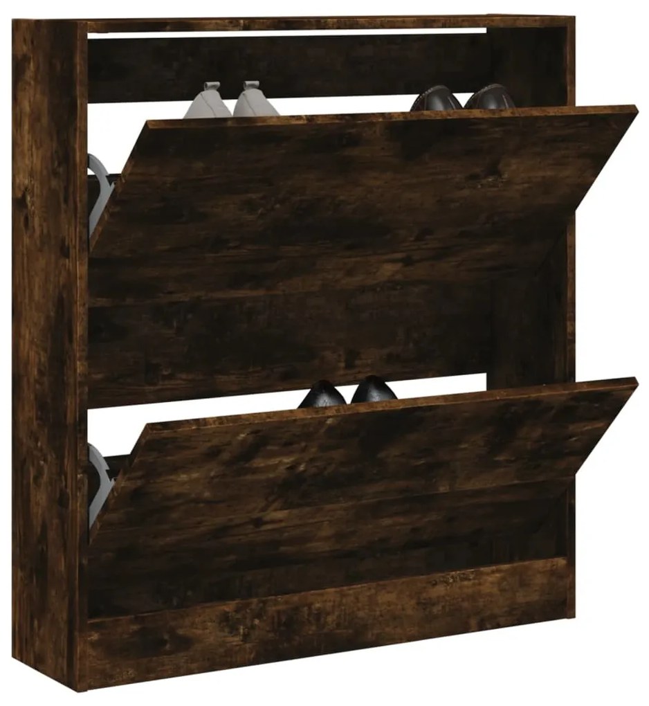 Scarpiera Rovere Fumo 80x21x87,5 Cm İn Legno Multistrato /