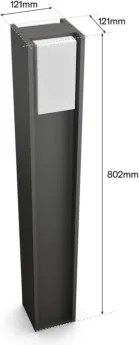 Philips - Lampada LED dimmerabile da esterno Hue TURACO 1xE27/8,1W/230V 80 cm IP44