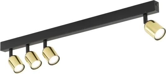 Faretto LED TOP 4x GU10/10W/230V nero/oro