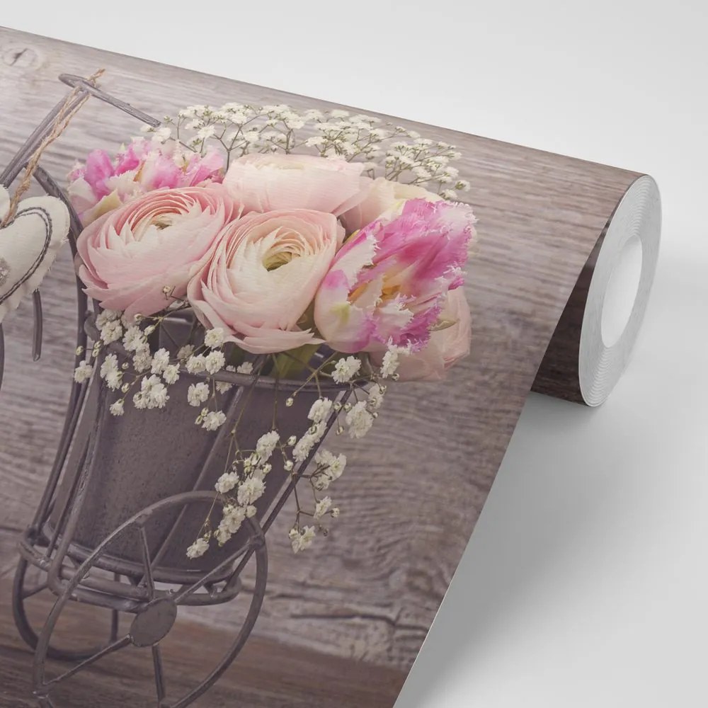 Carta da parati autoadesiva – Fiori in vaso vintage