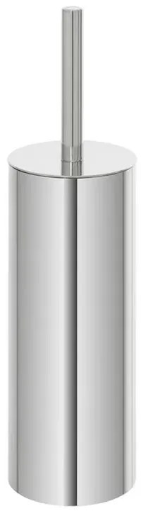 Portascopino tondo in acciaio inox con setole nere e secchio estraibile