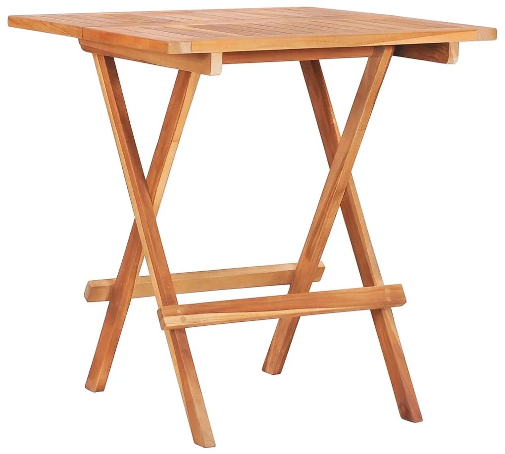 Set da bistrot 3 pz con cuscini grigi in legno massello di teak