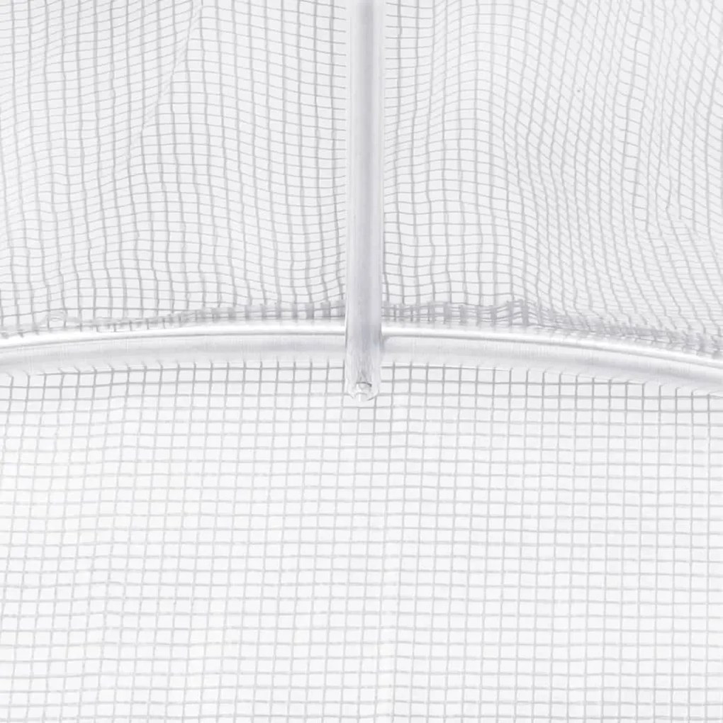 Serra con Telaio in Acciaio Bianco 30 m² 10x3x2 m