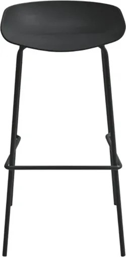 Sgabello in polipropilene Nero con struttura in metallo - AGE 2 pezzi