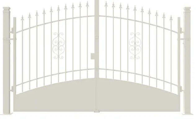 Cancello con serratura elettrica Marmolada in ferro, apertura centrale, L 308.5 x H 180 cm, di colore bianco