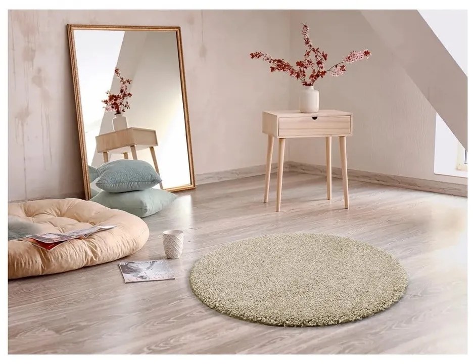 Tappeto beige chiaro , ø 80 cm Aqua Liso - Universal