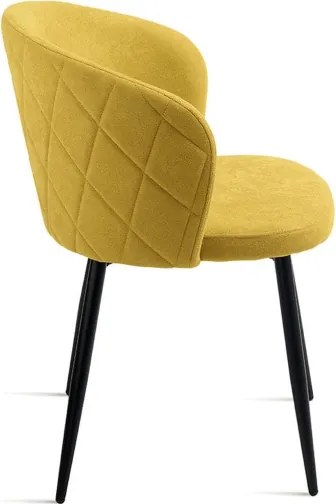 Sedia imbottita in tessuto Giallo e sruttura in metallo RUMBLE 2 sedie