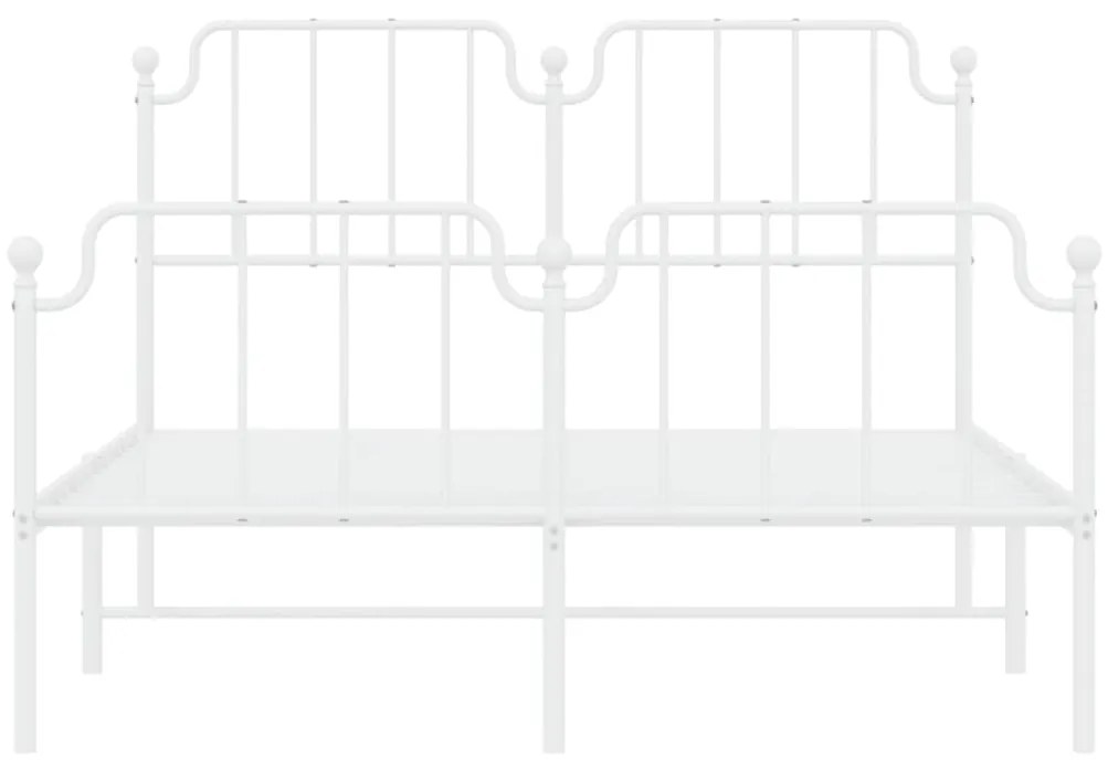 Giroletto con testiera e pediera metallo bianco 140x190 cm