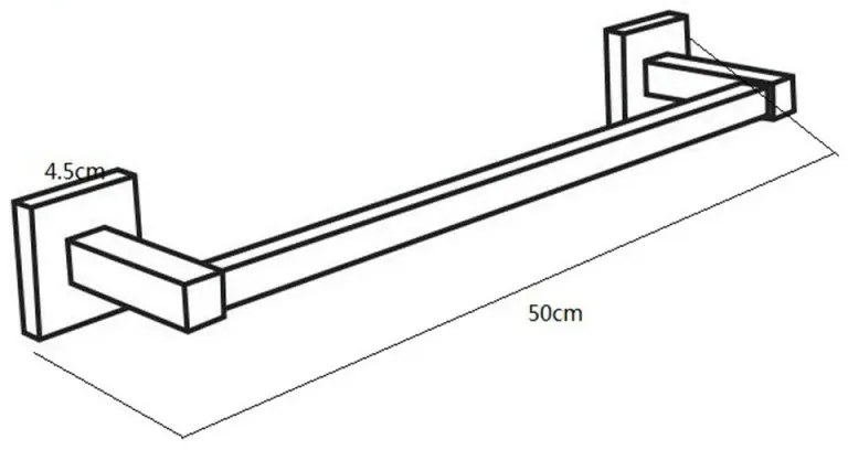 Porta asciugamani da parete 50 cm in metallo cromato Rock