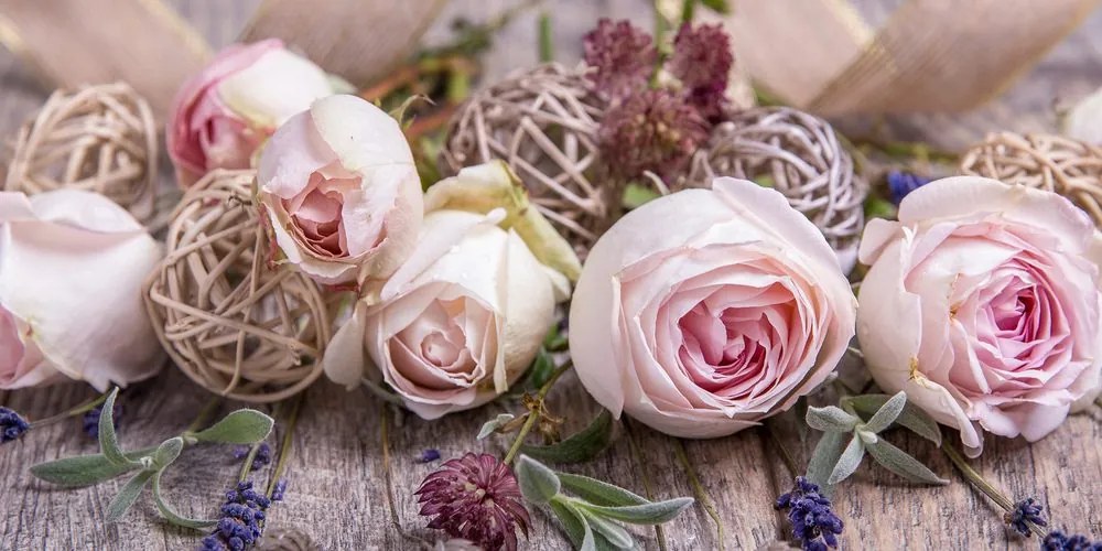 Stampa su tela – Composizione floreale festosa di rose