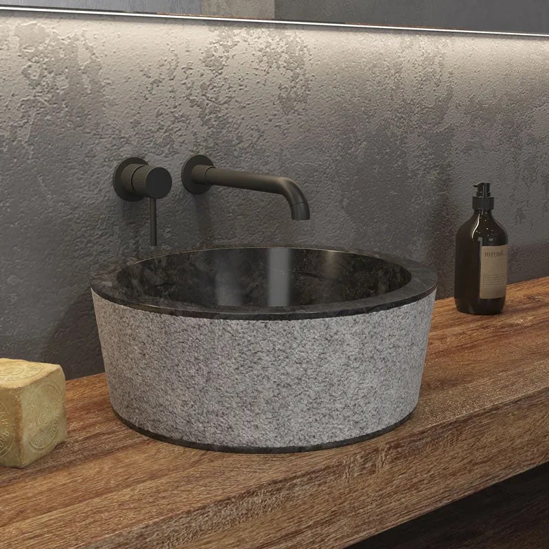 Lavabo D'Appoggio 40 Cm Karag "Timur" Nero