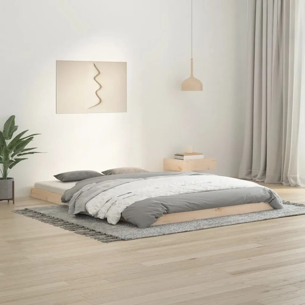Giroletto Senza Materasso 140x200 Cm İn Legno Massello Di Pino /