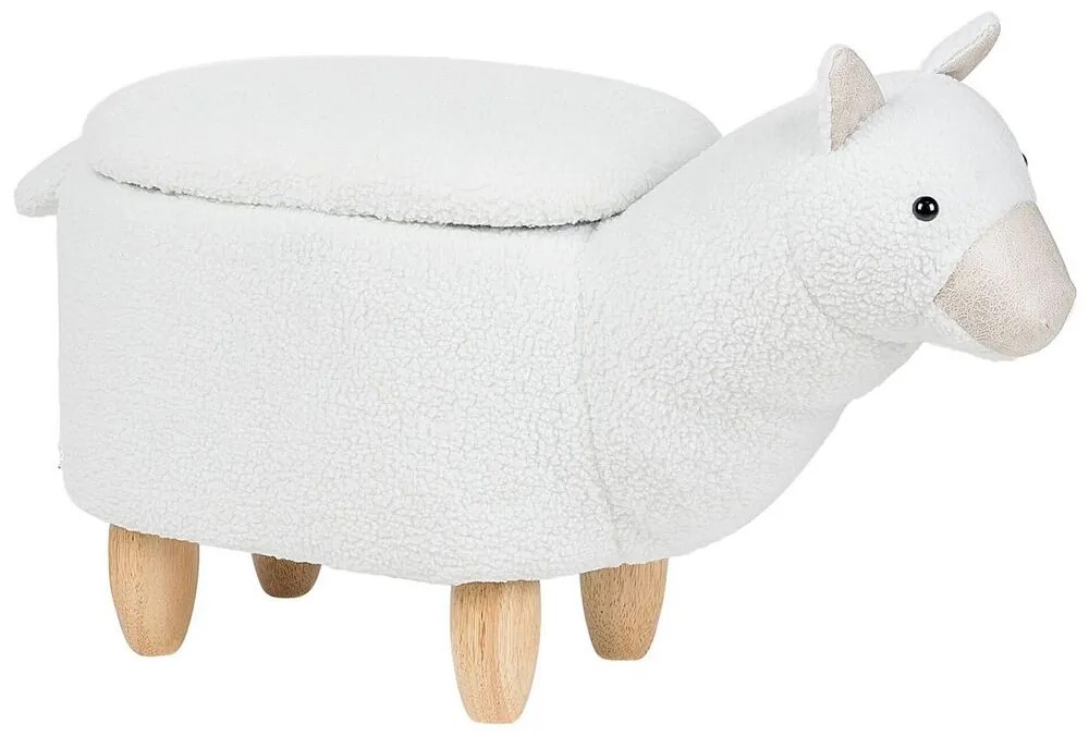 Pouf di tessuto bianco ALPACA Beliani