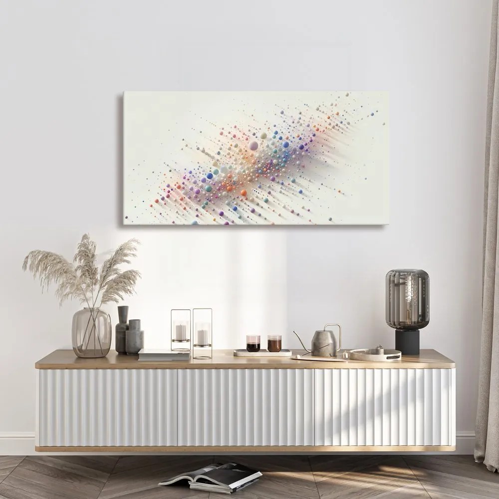 Quadro su tela – Esplosione di bolle colorate sulla tela