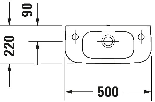 Duravit 7065000092 - Lavabo sospeso D-CODE 50x22 cm ceramica/bianco lucido
