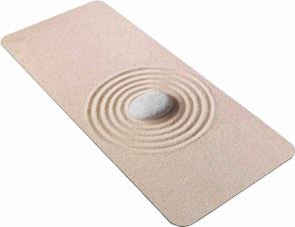 Tappetino per il bagno marrone chiaro 50x120 cm Serena – douceur d'intérieur