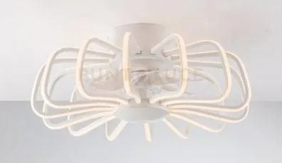 Plafoniera led ventilatore grecale nero 80w 8470lm cct dimmerabile ...