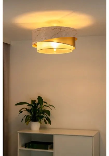 Duolla - Lampadario a plafone KOBO 1xE27/15W/230V diametro 45 cm bianco/oro