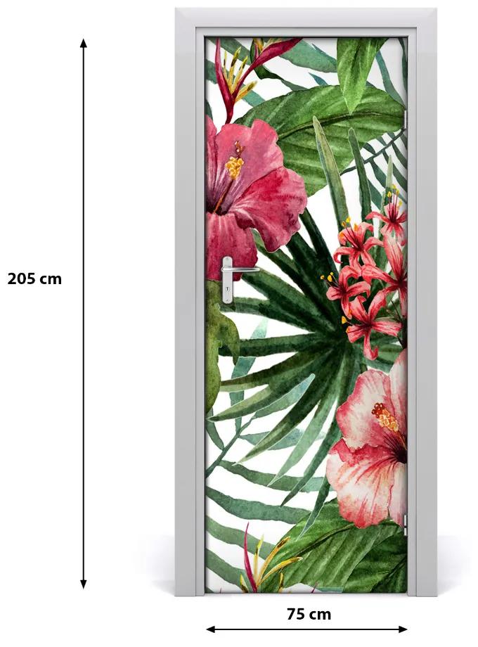 Sticker porta Pattern hawaiano 75x205 cm