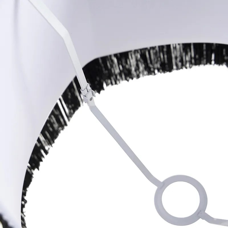 Paralume in seta nero con grigio 45 cm - Granny