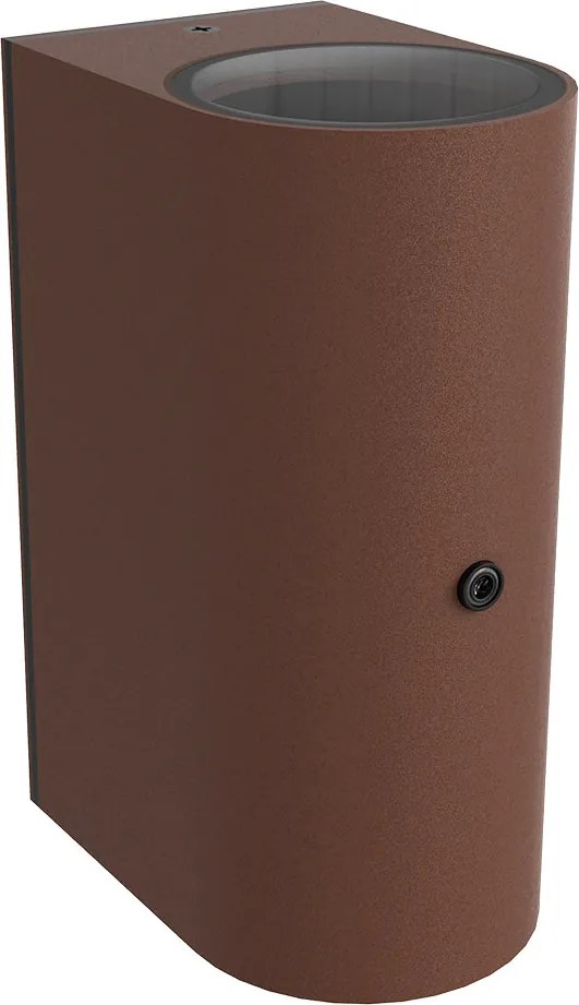 Applique Stondata 2xGU10 con Sensore Crepuscolare IP65 - Corten