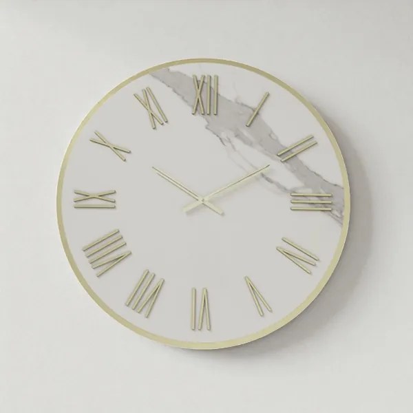 Orologio ZEPHYR rotondo D60 cm in kerlite Avorio con dettagli Oro