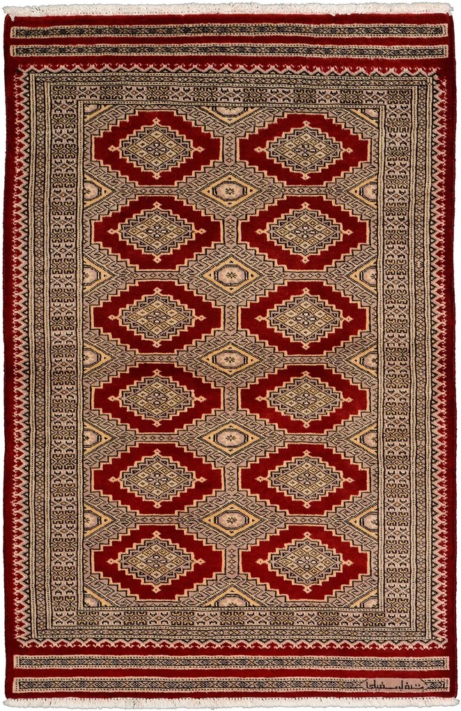 Bokhara Tappeto orientale 140 x 90 Rosso (Pakistan) Annodato A Mano