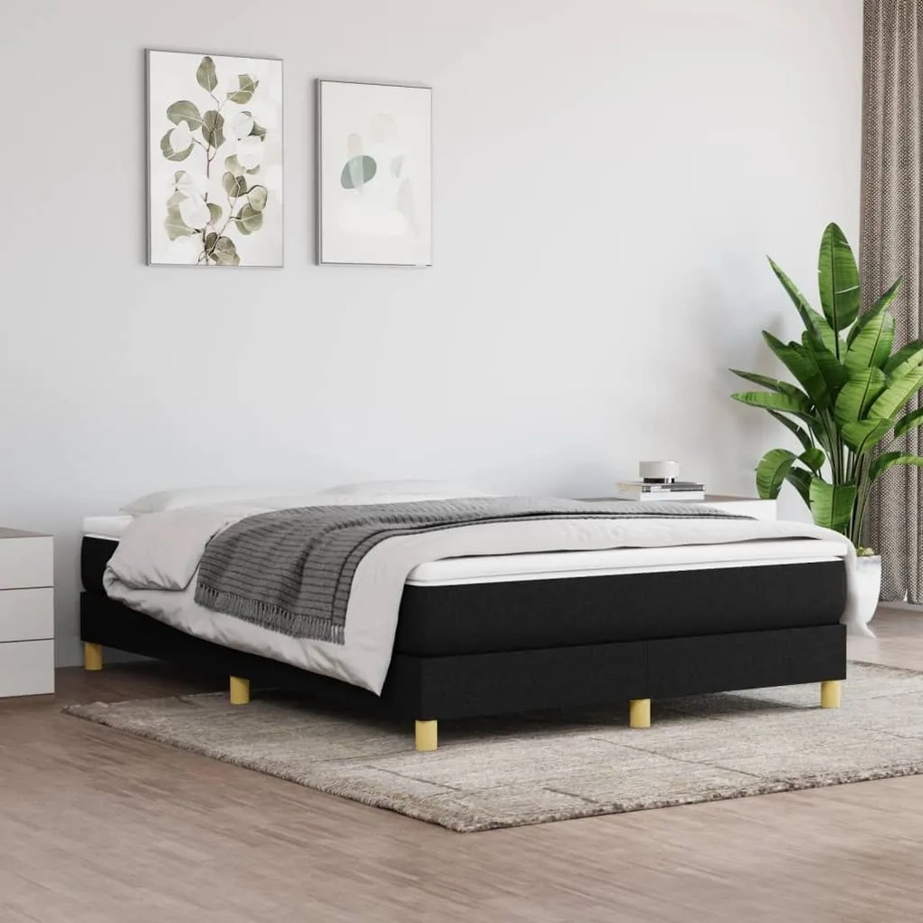 Giroletto A Molle Con Materasso Nero 140x200 Cm İn Tessuto /