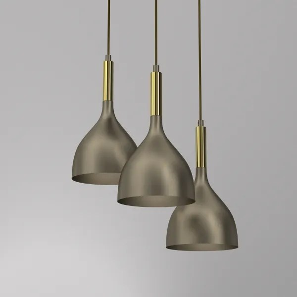 Lampadario a sospensione con filo NOAK 3xE27/15W/230V ottone/oro