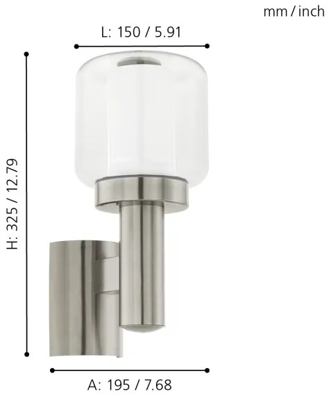Eglo 95016 - Applique da esterno POLIENTO 1xE27/40W