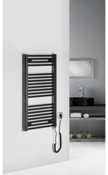 Aqualine - Radiatore elettrico da bagno DIRECT-E 300W/230V 96 cm opaco nero
