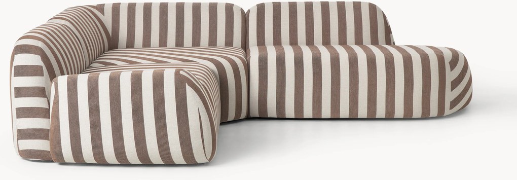 Divano angolare componibile 4 posti a righe con chaise longue Wolke