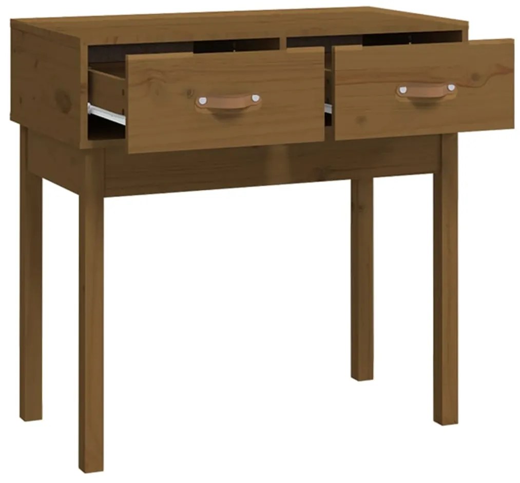 Tavolo consolle miele 76,5x40x75 cm in legno massello di pino