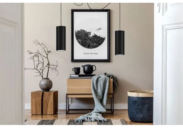 Lampadario a sospensione con filo ZIK 2xE27/40W/230V ragno nero