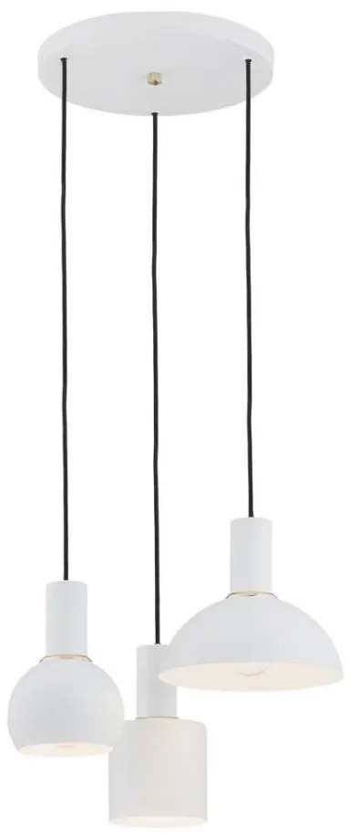 Argon 1468 - Lampadario su corda SINES 3xE27/15W/230V bianco