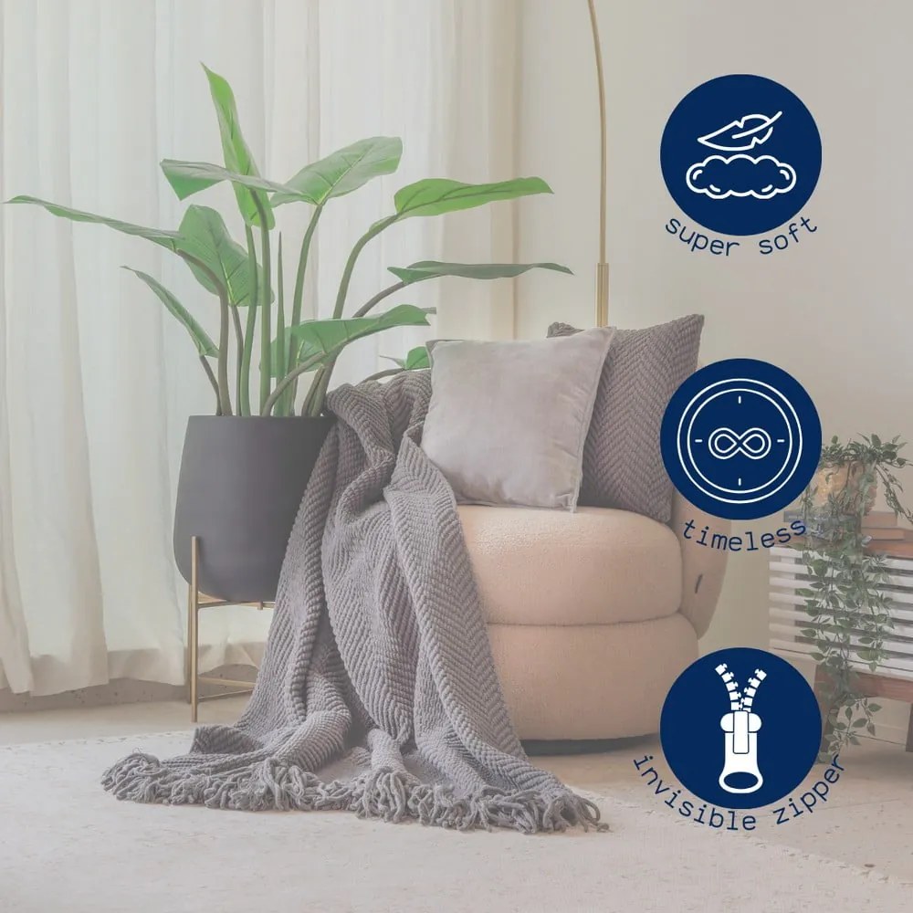 Cuscino decorativo in ciniglia 45x45 cm Renee – Tiseco Home Studio