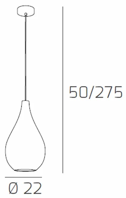 Sospensione Contemporanea Drop Metallo Cromo Vetro Rame 1 Luce E14 D.22Cm