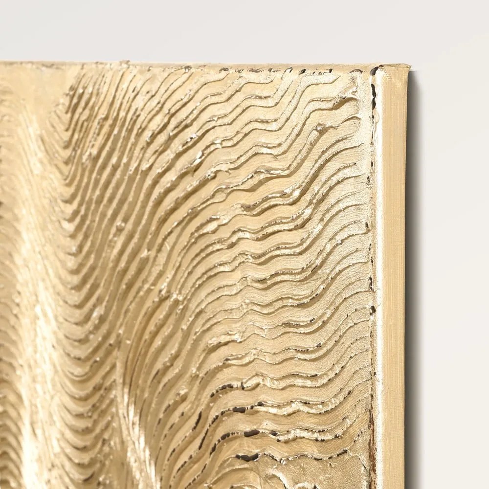 Quadro dipinto a mano 88x118 cm Metallic Champagne - Malerifabrikken