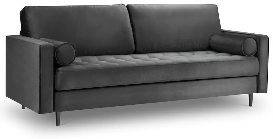 Divano in velluto grigio scuro, 219 cm Santo - Milo Casa