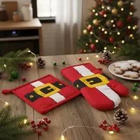 Set guanto e presina Babbo Natale