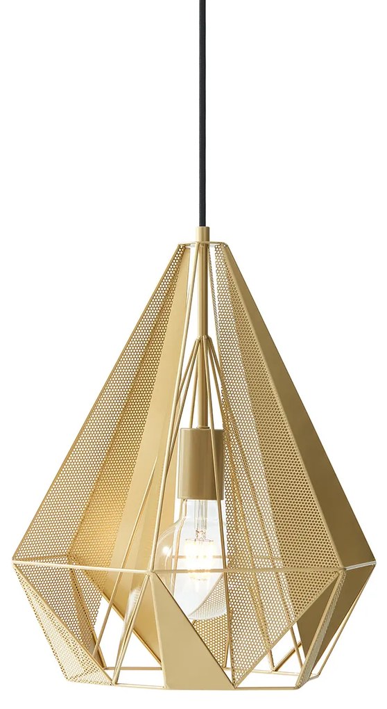 Lampada a sospensione industriale oro con rete 3 luci - Carcass