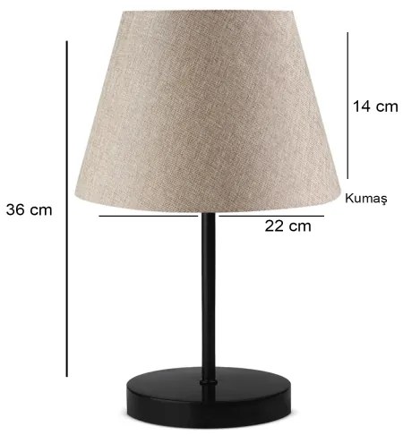 Lampada da tavolo AYD 1xE27/40W/230V beige/nera