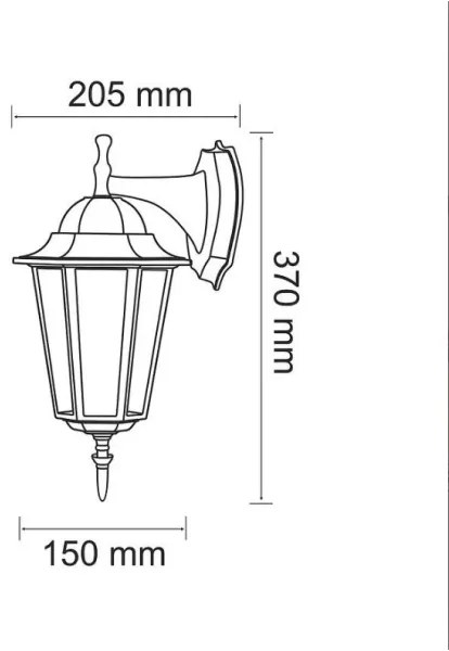 Applique da esterno 1xE27/20W/230V IP43 nero