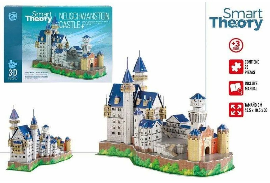 Puzzle 3D Colorbaby New Swan Castle 43,5 x 18,5 x 33 cm 95 Pezzi