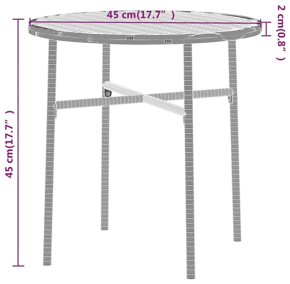 Set Mobili da Pranzo per Giardino 3 pz in Polyrattan Grigio